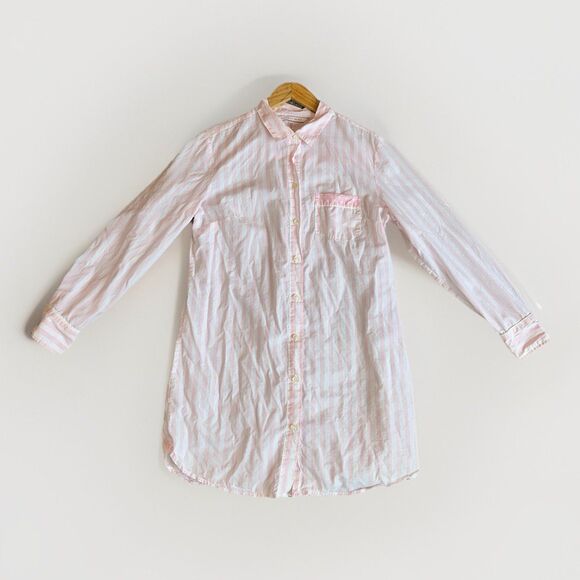 Victoria’s Secret Pink Stripe Pajama Sleep Shirt Small Coquette Loungewear - Picture 13 of 13